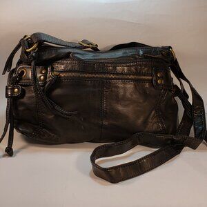 Bueno Soft Black Leather Crossbody Bag
